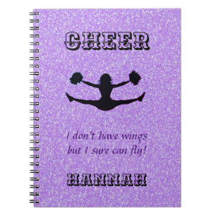 Girls Cheerleader Flyer SpiralNotebook mit Namen Notizblock