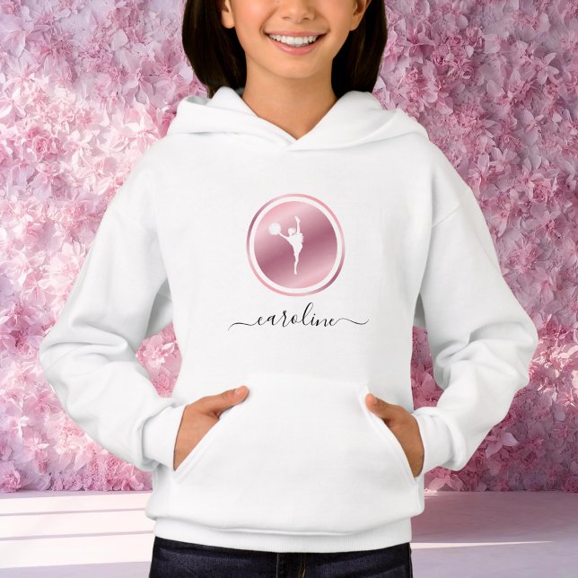 Girls Cheerleader Pink Rose Gold Cheer Thema Hoodie (Von Creator hochgeladen)