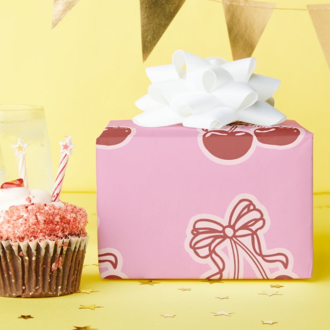 Girls Cherry Sweet 16th Birthday Invitation Geschenkpapier (Geburtstagsparty)