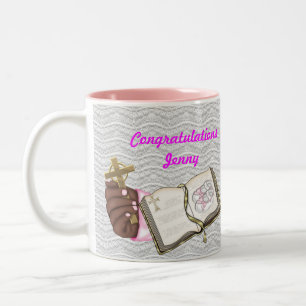 Girls Christening Book Zweifarbige Tasse