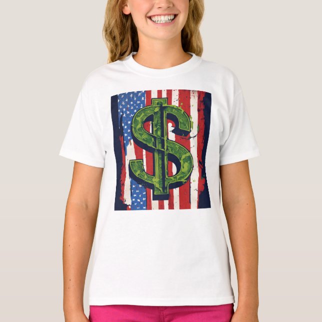 Girls Closing Template Flag Girls Kinder T - Shirt (Vorderseite)