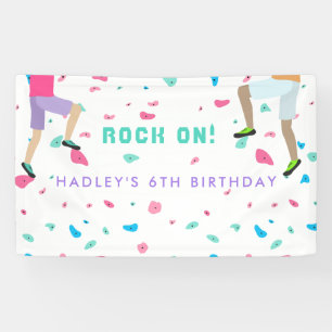 Girls Colorful Rock Klettern Party Banner