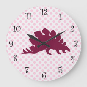 Girls Cute Dinosaur Clocks Große Wanduhr