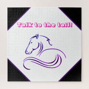 Girls Cute Talk to the Tail Horse    Puzzle