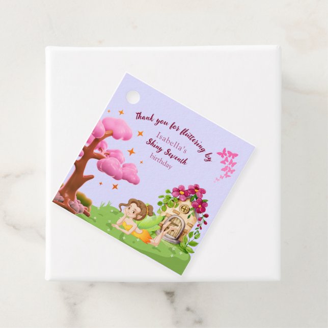 Girls Cute Yellow Fairy Fairytale home Geschenkanhänger (Beispiel)