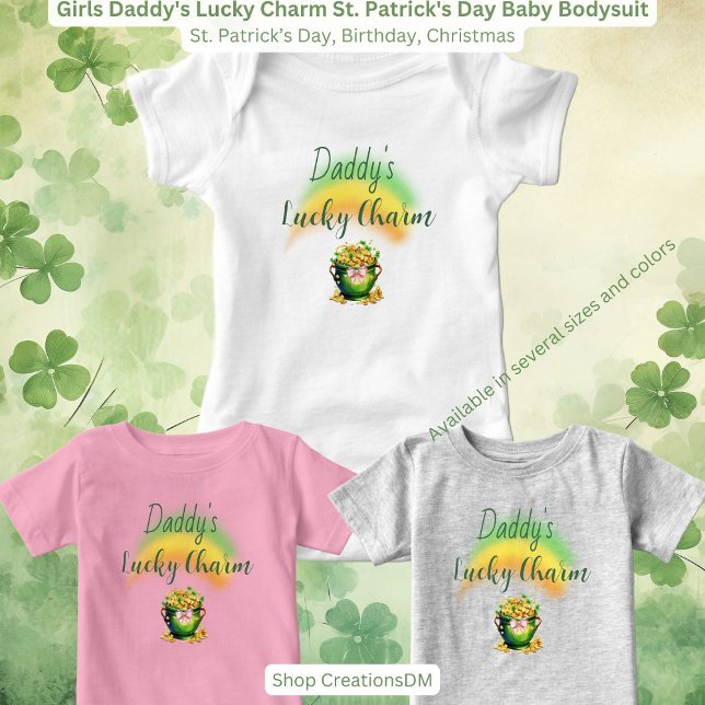 Girls Daddy's Lucky Charm St. Patrick's Day Baby Strampler (Von Creator hochgeladen)