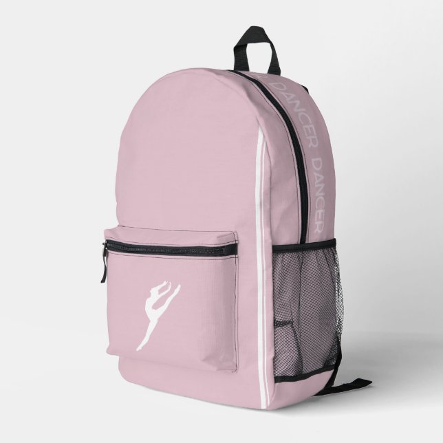 Girls Dance Bags - Pink Dance Team Backpack Bedruckter Rucksack (Rückseitige Ecke Rechts)