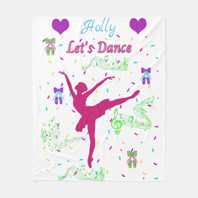 Girls Dance Musical Notes Fleecedecke (Vorderseite)