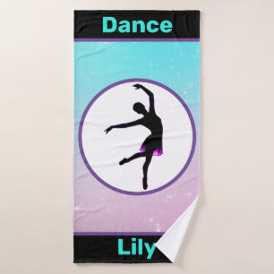 Girls Dance Pastell Personalisiert Handtuch Badehandtuch