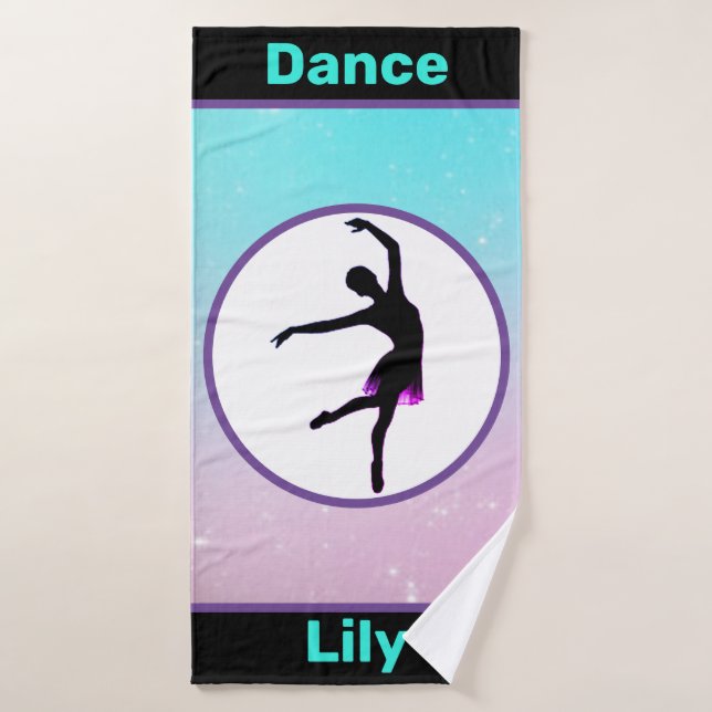 Girls Dance Pastell Personalisiert Handtuch Badehandtuch (Badehandtuch)