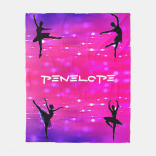Girls Dance Pink & Lila Edgy Schriftart Fleecedecke