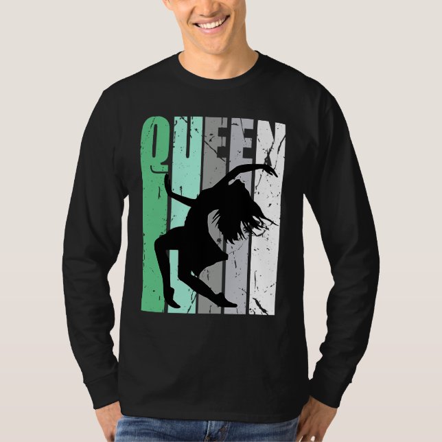 Girls Dance Queen Dancer Retro Graphic Motivate T-Shirt (Vorderseite)