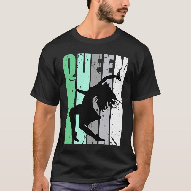 Girls Dance Queen Dancer Retro Graphic Motivate T-Shirt (Vorderseite)