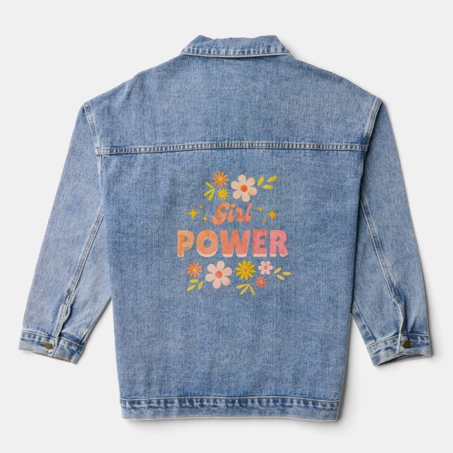 Girls' denim jacket with an encouraging slogan jeansjacke (Rückseite)