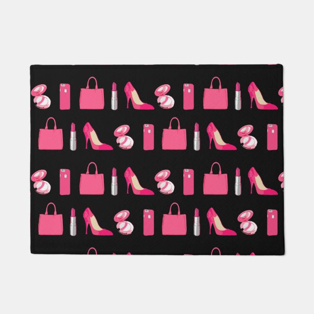 Girls Dings Black Doormat Fußmatte (Vorderseite)