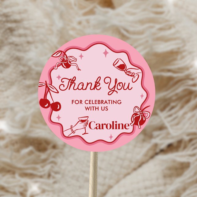 Girls Dirty Thirty Geburtstagsticker Runder Aufkleber (Girls Dirty Thirty Birthday Sticker)