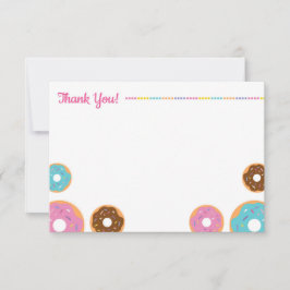 Girl's Donut Party - Danke, Note Card Dankeskarte