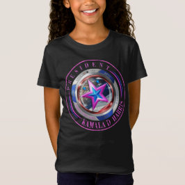 Girls Dual Sided Harris-Walz Wing/Briefmarke Medal T-Shirt