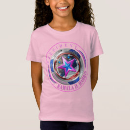 Girls Dual Sided Harris-Walz Wing/Briefmarke Medal T-Shirt