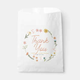 Girls Elegant Pink Boho Wildflower Girls Birthday  Geschenktütchen