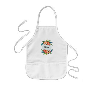 Girls Elegante Blume und  für Wasserfarben Kinderschürze