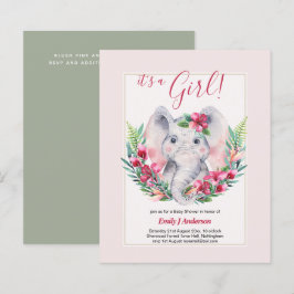 GIRLS Elephant Blume Baby Shower GENDER REVEAL