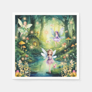 Girls Enchanted Forest Fairies Geburtstag Serviette