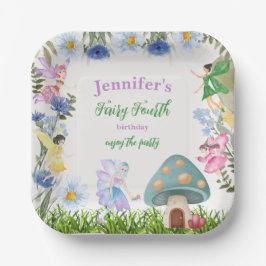 Girl's Fairy Birthday Fairies and Flowers Any Age Pappteller