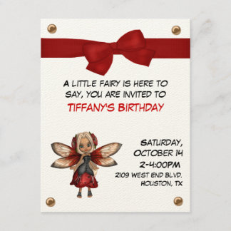 Girl's Fairy Party Einladung
