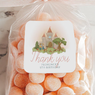 Girls Fairytale Burg Kindergeburtstag Runder Aufkleber