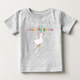 Girls farbenfroh Niedlich Eine Alberne Gans 1. Geb Baby T-shirt