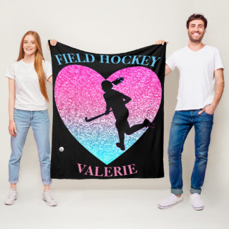Girls Field Hockey Fleece Blanket