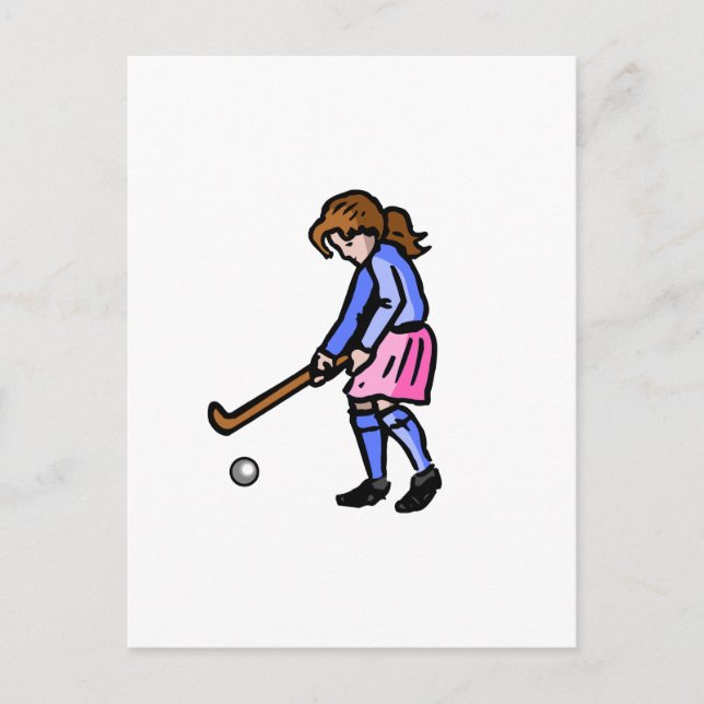Girls Field Hockey Postkarte (Vorderseite)