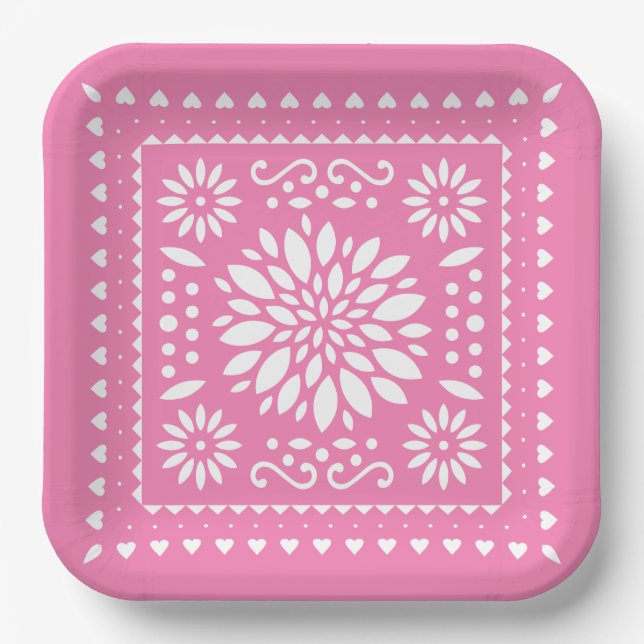 Girl's Fiesta Birthday Party Plates Pappteller (Vorderseite)