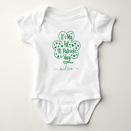 Girl's First St. Patricks Day Niedlich Clover & Na Baby Strampler