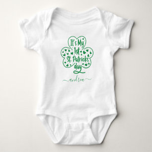 Girl's First St. Patricks Day Niedlich Clover & Na Baby Strampler