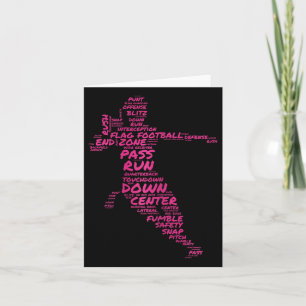 Girls Flag Football Player Word Art Typografy Karte