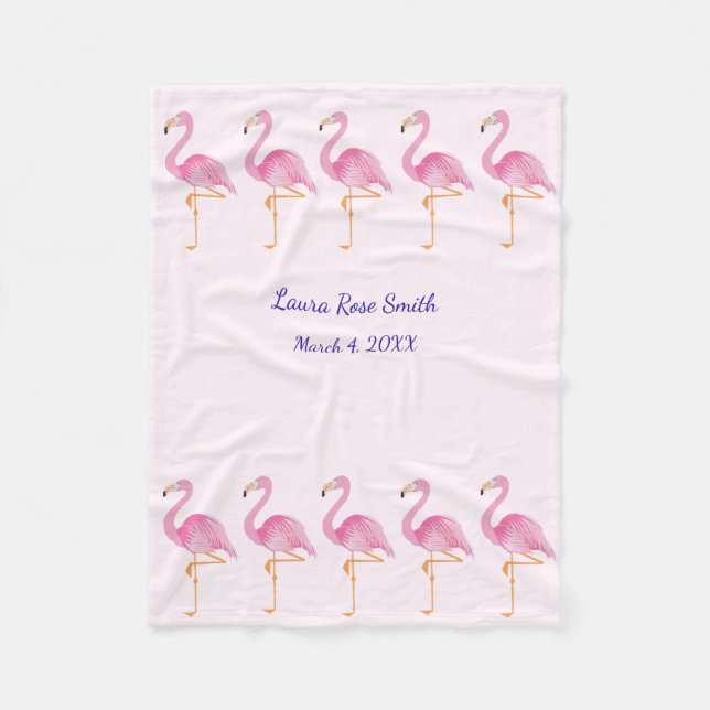 Girls flamingos Fleece Blanket (Vorderseite)
