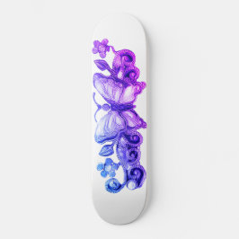 Girls Floral Butterfly Skateboard
