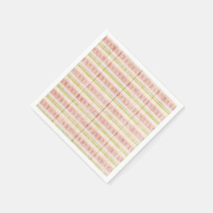 Girl's Floral Pink Stripe Hütte Chic Tea Party Serviette
