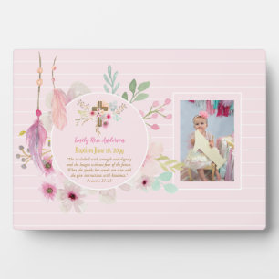 Girls FOTO Taufe Weihnachtsgeschenk Proverb 31:25 Fotoplatte