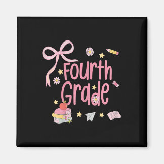 Girls Fourth Grade Coquette Bow Pink Preppy Ck To  Magnet