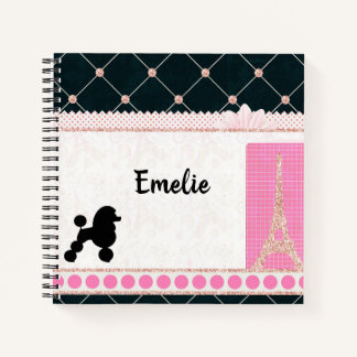 Girl's French Spiral Notebook Notizbuch