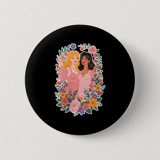 Girls Freundschaft Bloom Ies Sisterhood Ziel Button (Vorderseite)