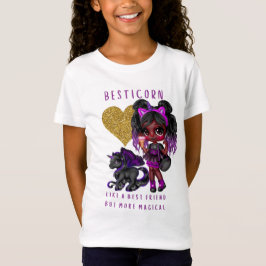 Girls Friend Geschenk Black Unicorn Besticorn Magi T-Shirt