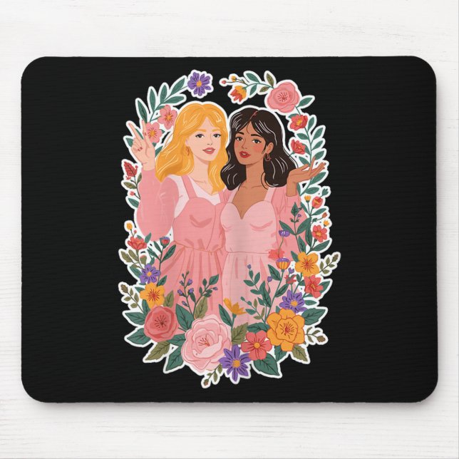 Girls Friendship Bloom Ies Sisterhood Together Lau Mousepad (Vorne)