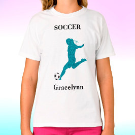 Girls Funkelnd Soccer Player T - Shirt