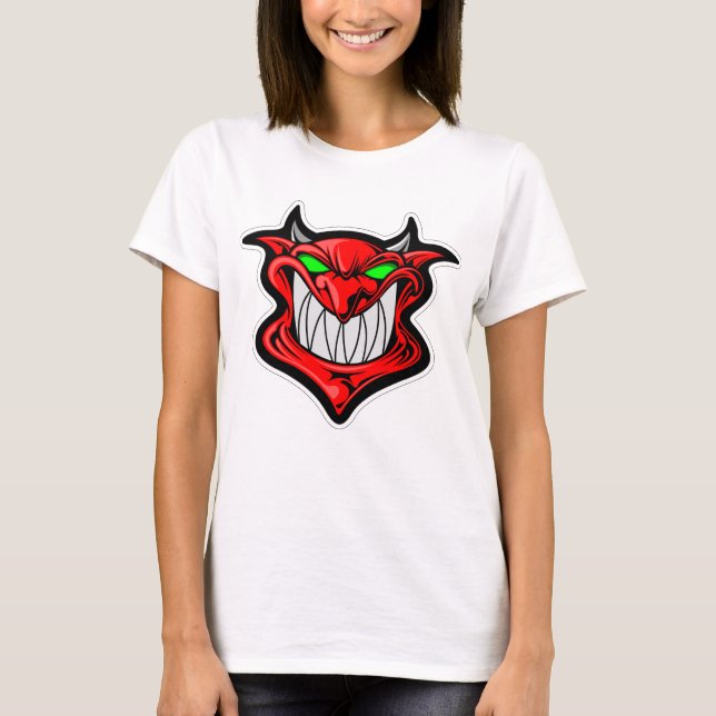 Girls Funny Holiday Novelty DEMON SMILE T-Shirt (Vorderseite)