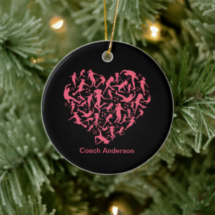 Girls Fußball Herz - Frauen Spieler Keramik Ornament