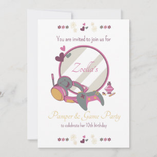 Girls Game and Pamper Party Einladung